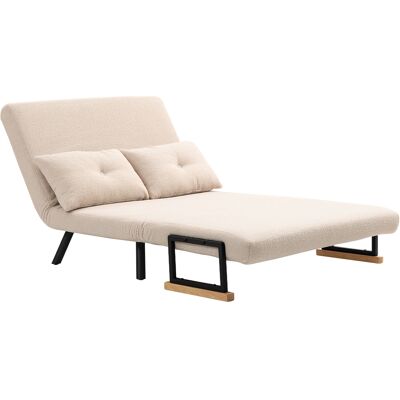 HOMCOM Canapé-lit 2 places canapé velours, fonction couchage, incl. 2 coussins, effet velours, Naturel + Beige + Noir - Publicité HOMCOM Canapé-lit 2 places canapé velours, fonction couchage, incl. 2 coussins, effet velours, Naturel + Beige + Noir - Publicité