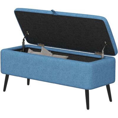 HOMCOM Banquette Coffre Pouf Repose-pieds Rembourré, 102x40x44 cm, Bleu foncé - Publicité HOMCOM Banquette Coffre Pouf Repose-pieds Rembourré, 102x40x44 cm, Bleu foncé - Publicité