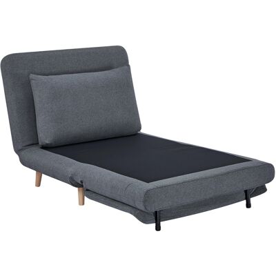 HOMCOM Fauteuil-lit 3-en-1 avec fonction lit, fauteuil relax, dossier réglable, pieds en hêtre, coussin, Gris - Publicité HOMCOM Fauteuil-lit 3-en-1 avec fonction lit, fauteuil relax, dossier réglable, pieds en hêtre, coussin, Gris - Publicité