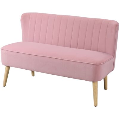 HOMCOM Canapé 2 places canapé en tissu canapé rembourré canapé lounge large Rose - Publicité HOMCOM Canapé 2 places canapé en tissu canapé rembourré canapé lounge large Rose - Publicité