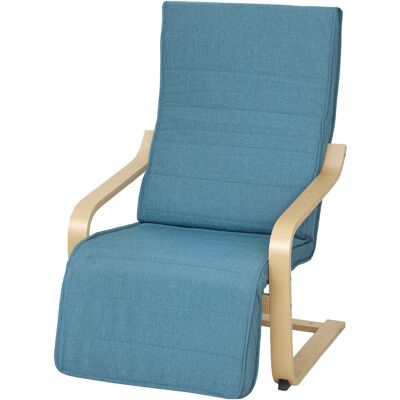 HOMCOM Fauteuil de Salon avec Repose-pieds Réglable Fauteuil Tapissé en Lin Synthétique pour Bureau Chambre 66,5x94x100cm Bleu - Publicité HOMCOM Fauteuil de Salon avec Repose-pieds Réglable Fauteuil Tapissé en Lin Synthétique pour Bureau Chambre 66,5x94x100cm Bleu - Publicité