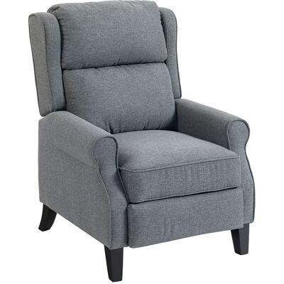 HOMCOM Fauteuil inclinable 132° max en tissu effet lin avec repose-pieds, 74x84x102 cm, Gris - Publicité HOMCOM Fauteuil inclinable 132° max en tissu effet lin avec repose-pieds, 74x84x102 cm, Gris - Publicité