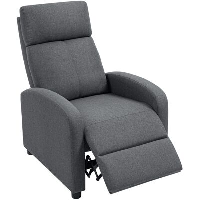 HOMCOM Fauteuil Relax Rembourré et Reclinable à 135° avec Repose-pieds en Tissu, 69x87x100.5 cm, Gris - Publicité HOMCOM Fauteuil Relax Rembourré et Reclinable à 135° avec Repose-pieds en Tissu, 69x87x100.5 cm, Gris - Publicité