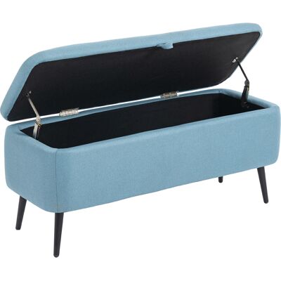 HOMCOM Banc de rangement avec couvercle rabattable et pieds en acier pour chambre salon entrée 101x38,5x44,5 cm Bleu clair - Publicité HOMCOM Banc de rangement avec couvercle rabattable et pieds en acier pour chambre salon entrée 101x38,5x44,5 cm Bleu clair - Publicité