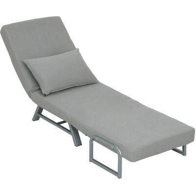 HOMCOM Fauteuil-lit, fauteuil rembourré, convertible en lit d'appoint, ergonomique, Gris clair - Publicité HOMCOM Fauteuil-lit, fauteuil rembourré, convertible en lit d'appoint, ergonomique, Gris clair - Publicité