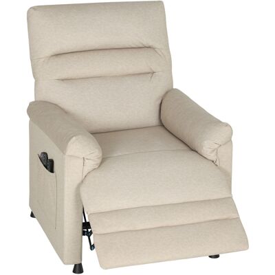 HOMCOM Fauteuil Inclinable avec Repose-pieds, Chauffage, 8 Points de Massage et 5 Modes, Tissu Velouté, Beige - Publicité HOMCOM Fauteuil Inclinable avec Repose-pieds, Chauffage, 8 Points de Massage et 5 Modes, Tissu Velouté, Beige - Publicité