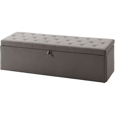 HOMCOM Pouf de rangement, Banc de rangement 141L 137x41x42 cm Revêtement en velours Coffre de rangement Charge 240 kg Gris - Publicité HOMCOM Pouf de rangement, Banc de rangement 141L 137x41x42 cm Revêtement en velours Coffre de rangement Charge 240 kg Gris - Publicité