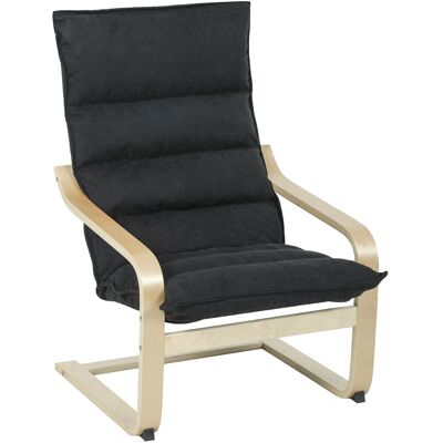HOMCOM Fauteuil de Salon Moderne à Dossier Haut Rembourré Pieds en Bois et Revêtement en Velours 67x83x105 cm Noir - Publicité HOMCOM Fauteuil de Salon Moderne à Dossier Haut Rembourré Pieds en Bois et Revêtement en Velours 67x83x105 cm Noir - Publicité