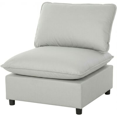 HOMCOM Fauteuil d'appoint, fauteuil moderne en Leathaire à assise large et profonde, rembourrage épais, montage facile, gris - Publicité HOMCOM Fauteuil d'appoint, fauteuil moderne en Leathaire à assise large et profonde, rembourrage épais, montage facile, gris - Publicité
