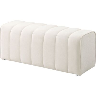 HOMCOM Banc bout de lit, banquette rembourrée, style moderne, ottoman en tissu aspect lin, 110 x 40 x 44 cm, crème - Publicité HOMCOM Banc bout de lit, banquette rembourrée, style moderne, ottoman en tissu aspect lin, 110 x 40 x 44 cm, crème - Publicité
