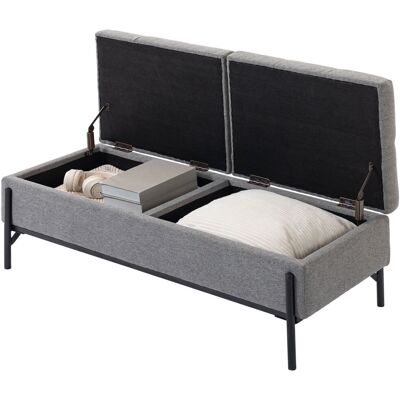 HOMCOM Coffre-banc en lin, banquette à 2 compartiments, couvercles rabattables et rembourrage extra-épais, 117 x 50 x 44 cm - Publicité HOMCOM Coffre-banc en lin, banquette à 2 compartiments, couvercles rabattables et rembourrage extra-épais, 117 x 50 x 44 cm - Publicité