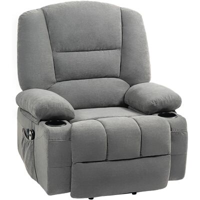 HOMCOM Fauteuil releveur relax électrique, fonction massage et chaleur, inclinaison réglable, repose-pied, télécommandes, gris - Publicité HOMCOM Fauteuil releveur relax électrique, fonction massage et chaleur, inclinaison réglable, repose-pied, télécommandes, gris - Publicité