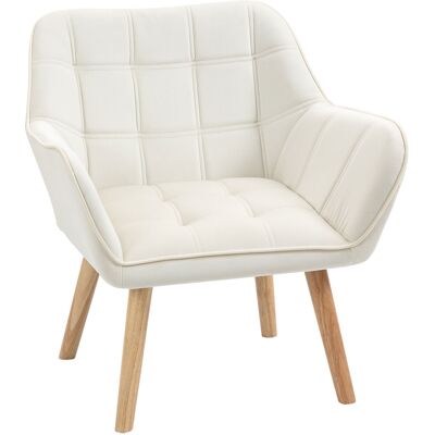 HOMCOM Fauteuil style scandinave dossier haut et accoudoirs, revêtement en polyester effet velours, 67 x 61,5 x 71 cm, crème - Publicité HOMCOM Fauteuil style scandinave dossier haut et accoudoirs, revêtement en polyester effet velours, 67 x 61,5 x 71 cm, crème - Publicité