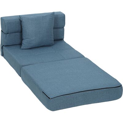 HOMCOM Chauffeuse canapé-lit convertible fauteuil 1 place avec 1 coussin déhoussable, tissu bleu foncé - Publicité HOMCOM Chauffeuse canapé-lit convertible fauteuil 1 place avec 1 coussin déhoussable, tissu bleu foncé - Publicité