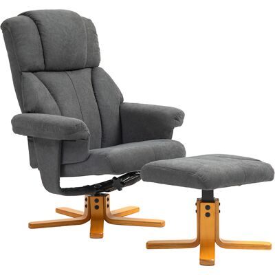 HOMCOM Fauteuil relax avec repose-pied, fauteuil de relaxation, dossier inclinable, assise rembourrée, 79x80x104cm, gris foncé - Publicité HOMCOM Fauteuil relax avec repose-pied, fauteuil de relaxation, dossier inclinable, assise rembourrée, 79x80x104cm, gris foncé - Publicité