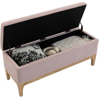 HOMCOM Banc de rangement, coffre de rangement avec couvercle amovible style scandinave, en tissu lin, 110 x 39 x 45 cm, rose - Publicité HOMCOM Banc de rangement, coffre de rangement avec couvercle amovible style scandinave, en tissu lin, 110 x 39 x 45 cm, rose - Publicité