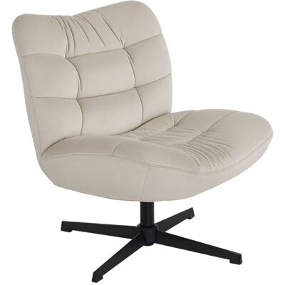 HOMCOM Fauteuil de salon pivotant, chaise rembourrée en chenille sans accoudoirs, assise et dossier larges, 70x80x82cm, crème - Publicité HOMCOM Fauteuil de salon pivotant, chaise rembourrée en chenille sans accoudoirs, assise et dossier larges, 70x80x82cm, crème - Publicité