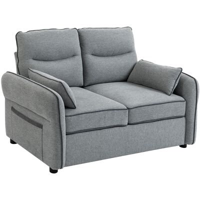 HOMCOM Canapé 2 places, canapé de salon en velours égyptien, 2 oreillers inclus, poche latérale, 136 x 81 x 90 cm, gris - Publicité HOMCOM Canapé 2 places, canapé de salon en velours égyptien, 2 oreillers inclus, poche latérale, 136 x 81 x 90 cm, gris - Publicité