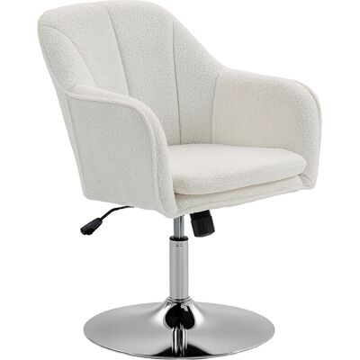 HOMCOM Fauteuil de salon, chaise pivotant à hauteur réglable, fonction de bascule, coussin rembourré, 61 x 64 x 80-92 cm, blanc - Publicité HOMCOM Fauteuil de salon, chaise pivotant à hauteur réglable, fonction de bascule, coussin rembourré, 61 x 64 x 80-92 cm, blanc - Publicité