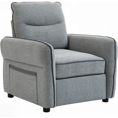 HOMCOM Canapé 1 place, canapé de salon en velours égyptien, poche latérale, 80 x 81 x 90 cm, gris - Publicité HOMCOM Canapé 1 place, canapé de salon en velours égyptien, poche latérale, 80 x 81 x 90 cm, gris - Publicité