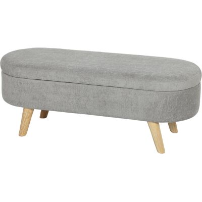 HOMCOM Banc banquette bout de lit coffre de rangement 2 en 1 en tissu avec pieds en bois 110l x 40P x 43H cm gris clair - Publicité HOMCOM Banc banquette bout de lit coffre de rangement 2 en 1 en tissu avec pieds en bois 110l x 40P x 43H cm gris clair - Publicité