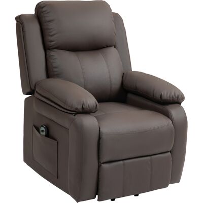 HOMCOM Fauteuil releveur électrique fauteuil relax électrique avec repose-pied télécommande et 2 pochettes 76x90x105cm marron - Publicité HOMCOM Fauteuil releveur électrique fauteuil relax électrique avec repose-pied télécommande et 2 pochettes 76x90x105cm marron - Publicité