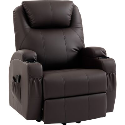 HOMCOM Fauteuil releveur électrique, fauteuil relax électrique, repose-pied, dossier inclinable, port USB, 83x95x107cm, marron - Publicité HOMCOM Fauteuil releveur électrique, fauteuil relax électrique, repose-pied, dossier inclinable, port USB, 83x95x107cm, marron - Publicité