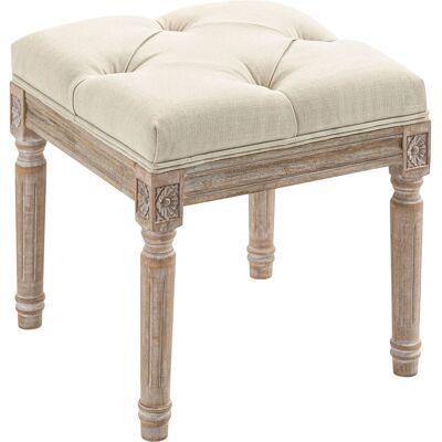 HOMCOM Repose pied salon, ottoman, siège rembourré en tissu aspect lin avec pieds en bois d'hévéa, 40 x 40 x 43 cm, beige - Publicité HOMCOM Repose pied salon, ottoman, siège rembourré en tissu aspect lin avec pieds en bois d'hévéa, 40 x 40 x 43 cm, beige - Publicité