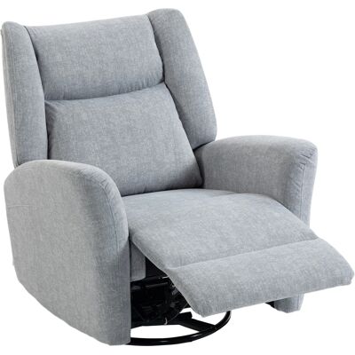 HOMCOM Fauteuil à bascule avec fonction pivotante, tissu anti-rayures et assise large et profonde pour salon, gris clair - Publicité HOMCOM Fauteuil à bascule avec fonction pivotante, tissu anti-rayures et assise large et profonde pour salon, gris clair - Publicité