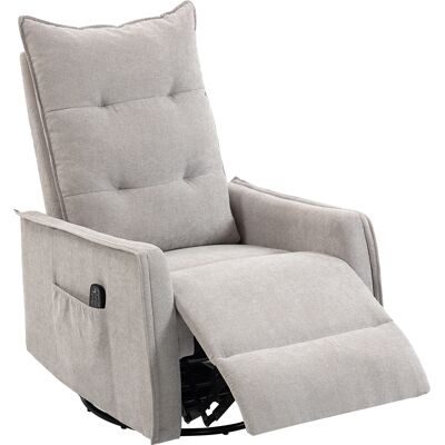 HOMCOM Fauteuil massant inclinable chauffant pivotant en chenille avec repose-pieds et télécommande, Gris clair - Publicité HOMCOM Fauteuil massant inclinable chauffant pivotant en chenille avec repose-pieds et télécommande, Gris clair - Publicité