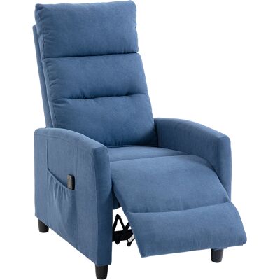 HOMCOM Fauteuil massant inclinable manuel 160° en chenille avec repose-pieds, télécommande, poches, Bleu foncé - Publicité HOMCOM Fauteuil massant inclinable manuel 160° en chenille avec repose-pieds, télécommande, poches, Bleu foncé - Publicité