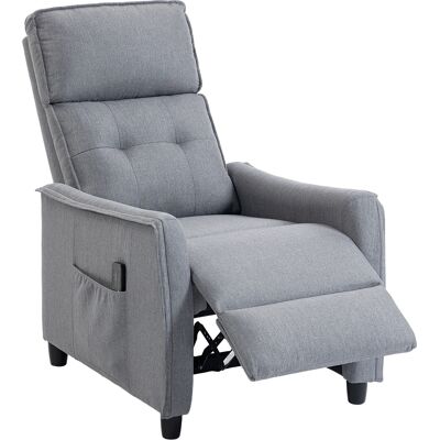 HOMCOM Fauteuil Massant Reclinable Manuel en Tissu Effet Lin avec Télécommande, Gris clair - Publicité HOMCOM Fauteuil Massant Reclinable Manuel en Tissu Effet Lin avec Télécommande, Gris clair - Publicité