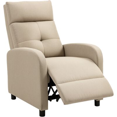 HOMCOM Fauteuil relax inclinable, repose-pieds extensible, ressorts ensachés, jusqu'à 150 kg, Beige - Publicité HOMCOM Fauteuil relax inclinable, repose-pieds extensible, ressorts ensachés, jusqu'à 150 kg, Beige - Publicité