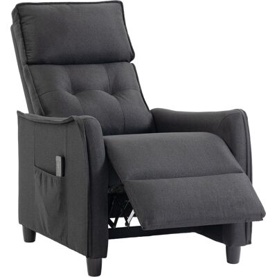 HOMCOM Fauteuil Massant Inclinable Manuel en Tissu Effet Lin avec Télécommande, Gris Foncé - Publicité HOMCOM Fauteuil Massant Inclinable Manuel en Tissu Effet Lin avec Télécommande, Gris Foncé - Publicité