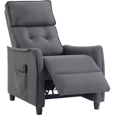 HOMCOM Fauteuil relax avec massage vibrant, aspect lin, dossier inclinable avec rembourrage à ressorts, repose-pieds, Gris - Publicité HOMCOM Fauteuil relax avec massage vibrant, aspect lin, dossier inclinable avec rembourrage à ressorts, repose-pieds, Gris - Publicité