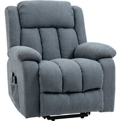 HOMCOM Fauteuil Électrique Releve-personne Inclinable 135° en Tissu Effet Lin avec Repose-pieds, Gris - Publicité HOMCOM Fauteuil Électrique Releve-personne Inclinable 135° en Tissu Effet Lin avec Repose-pieds, Gris - Publicité