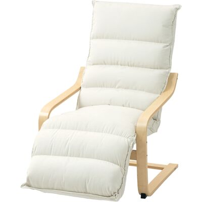 HOMCOM Fauteuil salon, fauteuil d'appoint rembourré en velours, repose-pieds réglable et structure en acier, 67x93x105cm, crème - Publicité HOMCOM Fauteuil salon, fauteuil d'appoint rembourré en velours, repose-pieds réglable et structure en acier, 67x93x105cm, crème - Publicité