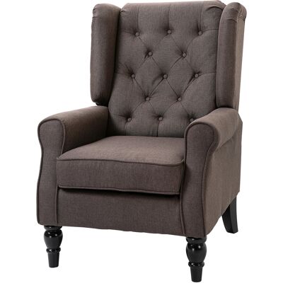 HOMCOM Fauteuil de salon capitonné avec assise large, pieds en bois, style classique, grand confort, 74 x 86 x 102 cm, marron - Publicité HOMCOM Fauteuil de salon capitonné avec assise large, pieds en bois, style classique, grand confort, 74 x 86 x 102 cm, marron - Publicité