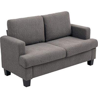 HOMCOM Canapé 2 places 120 cm avec coussins de dossier amovibles, tissu chenille pour salon, chambre, bureau, gris foncé - Publicité HOMCOM Canapé 2 places 120 cm avec coussins de dossier amovibles, tissu chenille pour salon, chambre, bureau, gris foncé - Publicité