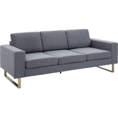 HOMCOM Canapé 3 Places Canapé de Salon Moderne 6 Coussins Accoudoirs Pieds en Métal Tissu de Chanvre 200 x 82 x 78 cm Gris Foncé - Publicité HOMCOM Canapé 3 Places Canapé de Salon Moderne 6 Coussins Accoudoirs Pieds en Métal Tissu de Chanvre 200 x 82 x 78 cm Gris Foncé - Publicité