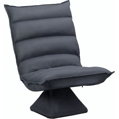 HOMCOM Fauteuil de sol paresseux pivotant 360° avec dossier inclinable design capitonné 62 x 62 x 95 cm gris foncé - Publicité HOMCOM Fauteuil de sol paresseux pivotant 360° avec dossier inclinable design capitonné 62 x 62 x 95 cm gris foncé - Publicité