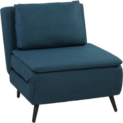 HOMCOM Fauteuil Convertible 1 Place, Fauteuil-Lit Clic-Clac 3 en 1 avec Dossier Réglable, Oreiller, Assise Large, Bleu - Publicité HOMCOM Fauteuil Convertible 1 Place, Fauteuil-Lit Clic-Clac 3 en 1 avec Dossier Réglable, Oreiller, Assise Large, Bleu - Publicité