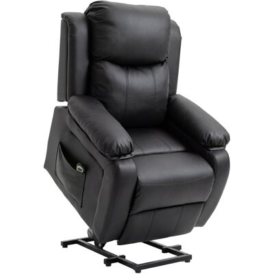 HOMCOM Fauteuil releveur électrique fauteuil relax électrique avec repose-pied télécommande et 2 pochettes 76x90x105cm noir - Publicité HOMCOM Fauteuil releveur électrique fauteuil relax électrique avec repose-pied télécommande et 2 pochettes 76x90x105cm noir - Publicité