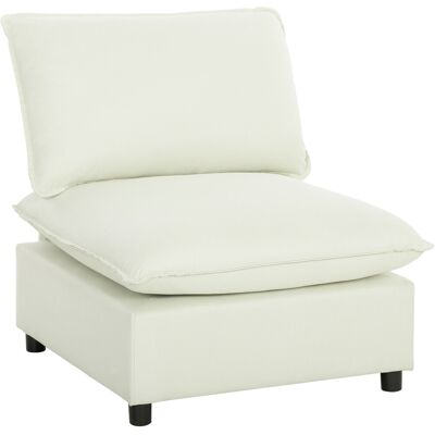 HOMCOM Fauteuil de salon, canapé 1 place moderne sans accoudoirs avec assise large, coussins épais, 146x85x78cm, crème - Publicité HOMCOM Fauteuil de salon, canapé 1 place moderne sans accoudoirs avec assise large, coussins épais, 146x85x78cm, crème - Publicité
