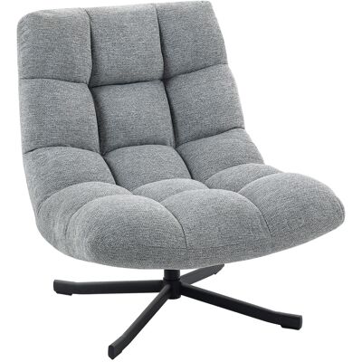 HOMCOM Fauteuil salon sans accoudoirs, chaise pivotante en tissu chenille imperméable, assise large, 75 x 95 x 90 cm, gris - Publicité HOMCOM Fauteuil salon sans accoudoirs, chaise pivotante en tissu chenille imperméable, assise large, 75 x 95 x 90 cm, gris - Publicité