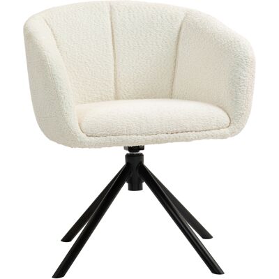 HOMCOM Fauteuil de salon pivotant 360°, fauteuil de chambre avec assise rembourrée, 58,5 x 59 x 78,5 cm, crème - Publicité HOMCOM Fauteuil de salon pivotant 360°, fauteuil de chambre avec assise rembourrée, 58,5 x 59 x 78,5 cm, crème - Publicité