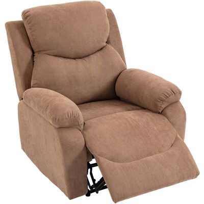HOMCOM Fauteuil Inclinable Manuel en Tissu Effet Lin avec Repose-pieds et Accoudoirs Rembourrés, Marron Foncé - Publicité HOMCOM Fauteuil Inclinable Manuel en Tissu Effet Lin avec Repose-pieds et Accoudoirs Rembourrés, Marron Foncé - Publicité