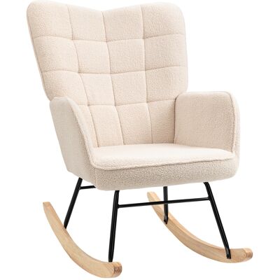 HOMCOM Fauteuil à bascule rocking chair revêtement en imitation cachemire structure en acier 71 x 92 x 101 cm beige - Publicité HOMCOM Fauteuil à bascule rocking chair revêtement en imitation cachemire structure en acier 71 x 92 x 101 cm beige - Publicité