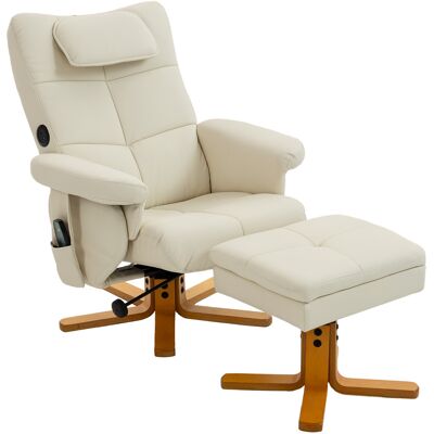 HOMCOM Fauteuil massant avec repose-pied, dossier inclinable jusqu'à 135°, coffre de rangement, télécommande - Publicité HOMCOM Fauteuil massant avec repose-pied, dossier inclinable jusqu'à 135°, coffre de rangement, télécommande - Publicité