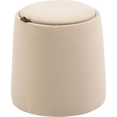 HOMCOM Pouf coffre rangement, pouf repose-pieds en tissu velours givré, couvercle réversible, Ø 44 x 47,5 cm, beige - Publicité HOMCOM Pouf coffre rangement, pouf repose-pieds en tissu velours givré, couvercle réversible, Ø 44 x 47,5 cm, beige - Publicité